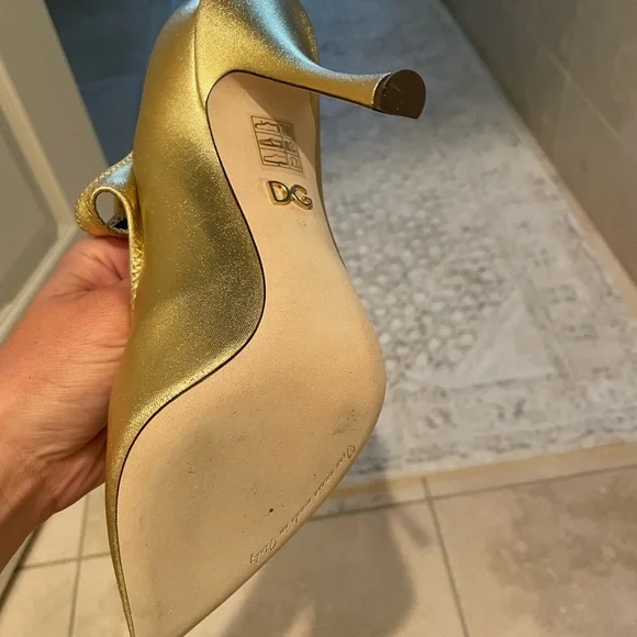Dolce & Gabbano Gold embellished boots